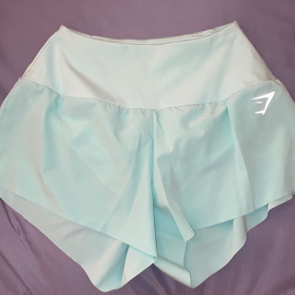 Gymshark light blue running shorts